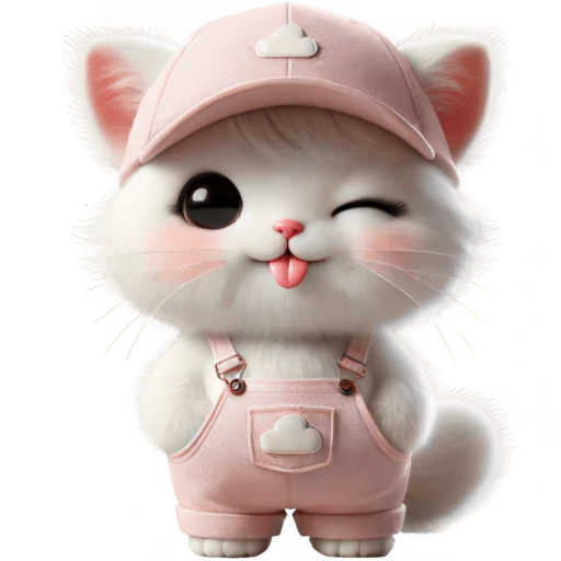 😛 Стикер «Розовый котенок» для Telegram