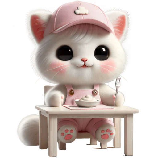 🍝 Стикер «Розовый котенок» для Telegram
