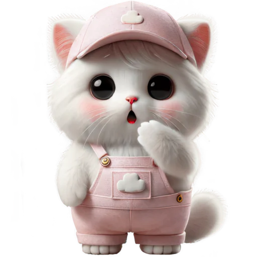 🫢 Стикер «Розовый котенок» для Telegram