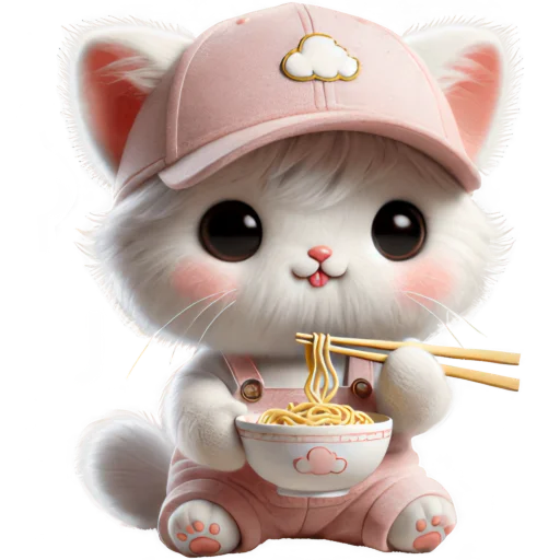 🍝 Стикер «Розовый котенок» для Telegram