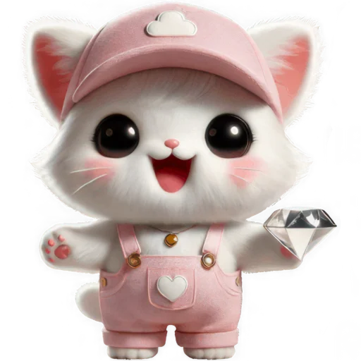 💎 Стикер «Розовый котенок» для Telegram
