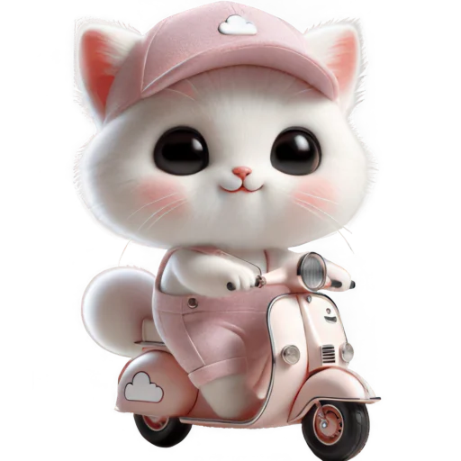 🛴 Стикер «Розовый котенок» для Telegram