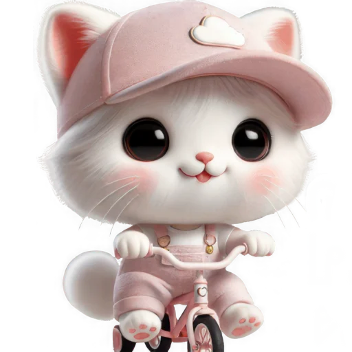 🛴 Стикер «Розовый котенок» для Telegram