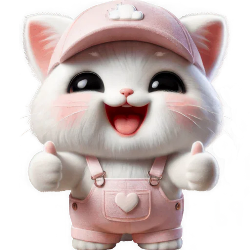 👍 Стикер «Розовый котенок» для Telegram