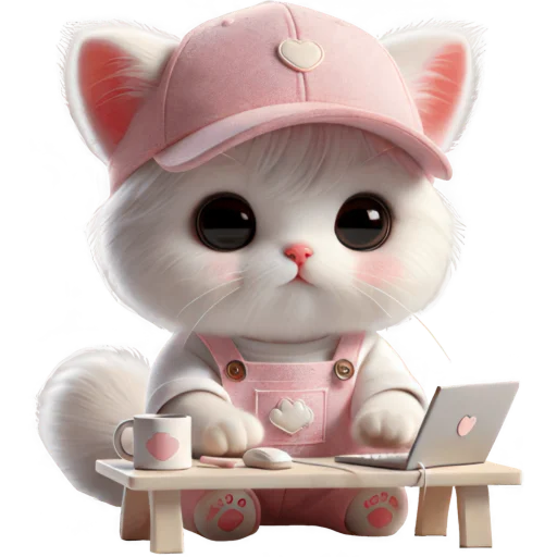 💻 Стикер «Розовый котенок» для Telegram