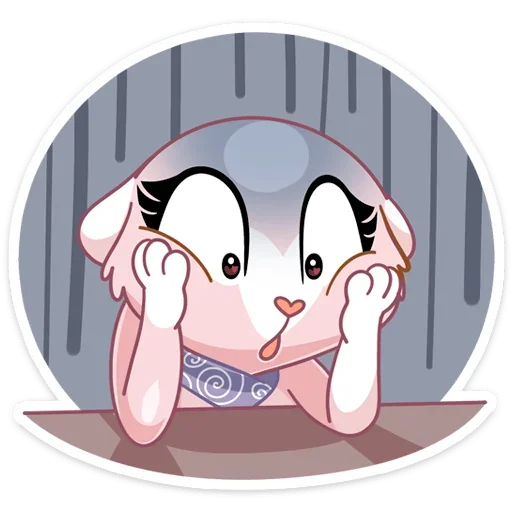 😫 Стикер «И третий стиль этого пака - Розовая Нура» для Telegram