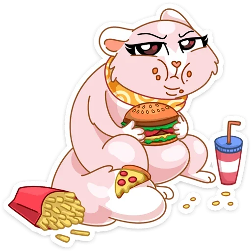 🍔 Стикер «И третий стиль этого пака - Розовая Нура» для Telegram