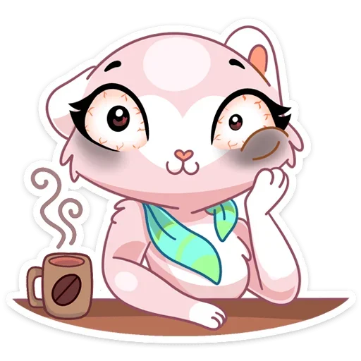 ☕️ Стикер «И третий стиль этого пака - Розовая Нура» для Telegram
