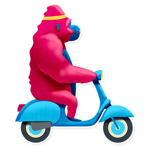 🛵 Стикер «Pink Gorilla» для Telegram