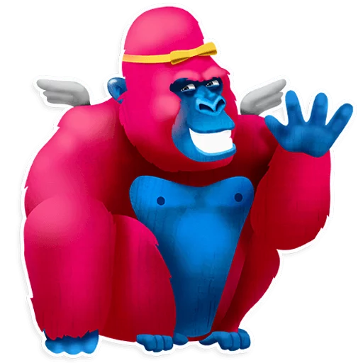 Стикерпак Pink Gorilla для Telegram