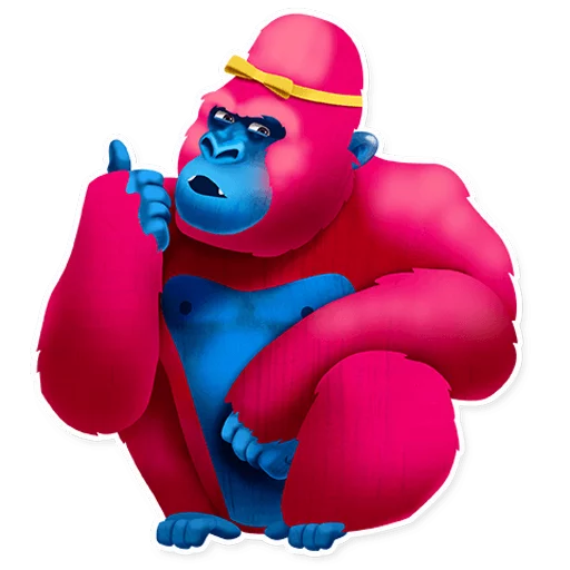 👍 Стикер «Pink Gorilla» для Telegram