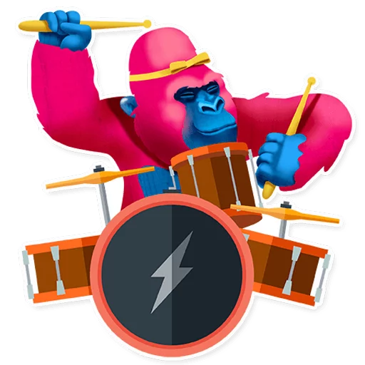 🥁 Стикер «Pink Gorilla» для Telegram