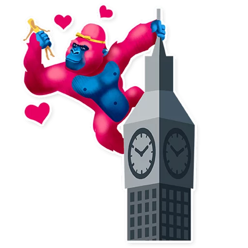 😍 Стикер «Pink Gorilla» для Telegram