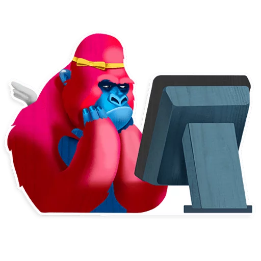 🤔 Стикер «Pink Gorilla» для Telegram