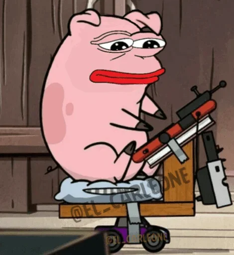 😕 Стикер «Pink Pepe» для Telegram