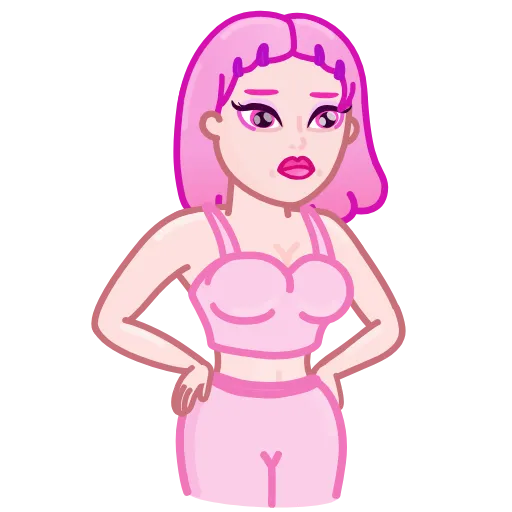 🤷‍♀️ Стикер «Pink Petty» для Telegram