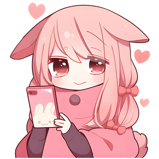 🤩 Стикер «Розовая зайка» для Telegram