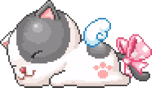 🐈 Стикер «White and Pink» для Telegram