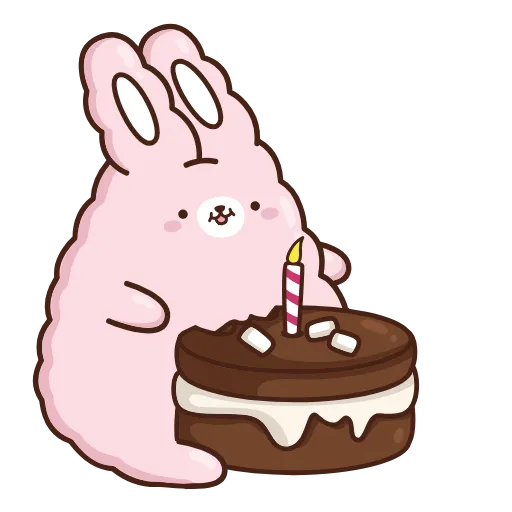 🎂 Стикер «Кролик Супчик розовый» для Telegram