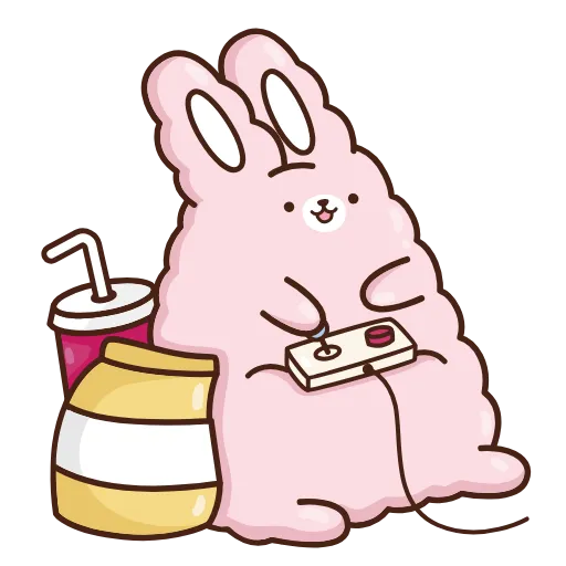 🎮 Стикер «Кролик Супчик розовый» для Telegram