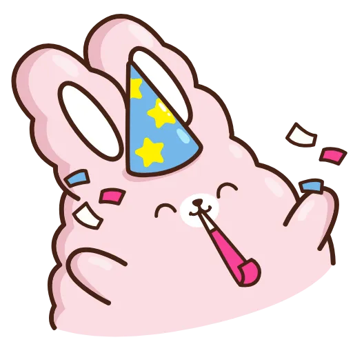 🥳 Стикер «Кролик Супчик розовый» для Telegram