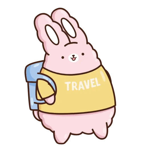 🎒 Стикер «Кролик Супчик розовый» для Telegram