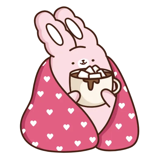 ☕️ Стикер «Кролик Супчик розовый» для Telegram
