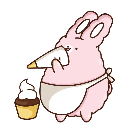 🧁 Стикер «Кролик Супчик розовый» для Telegram