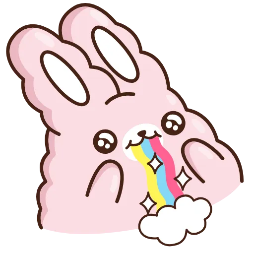 🌈 Стикер «Кролик Супчик розовый» для Telegram