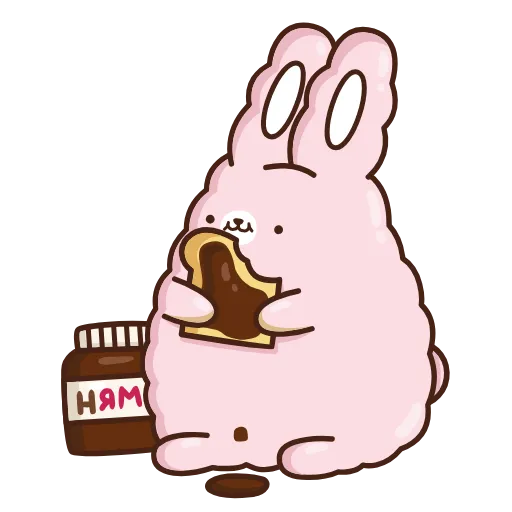 🍫 Стикер «Кролик Супчик розовый» для Telegram