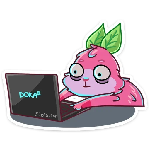 💻 Стикер «Пинки - розовая зайка,» для Telegram