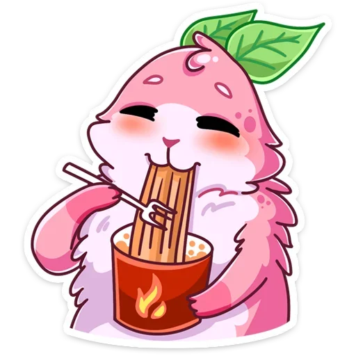 🍜 Стикер «Пинки - розовая зайка,» для Telegram