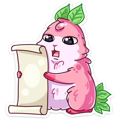 📖 Стикер «Пинки - розовая зайка,» для Telegram