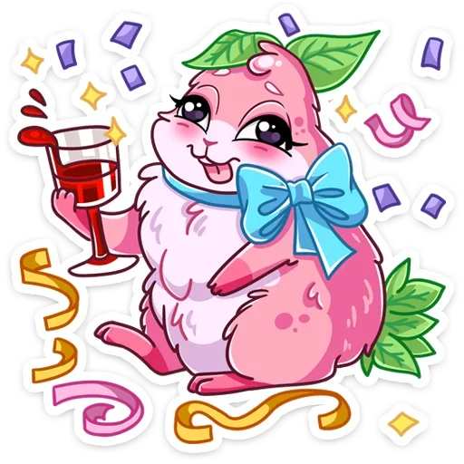 🎉 Стикер «Пинки - розовая зайка,» для Telegram