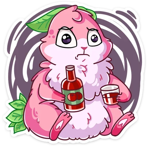 🍷 Стикер «Пинки - розовая зайка,» для Telegram