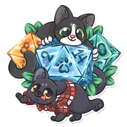 😺 Стикер «PinkyPawDice» для Telegram