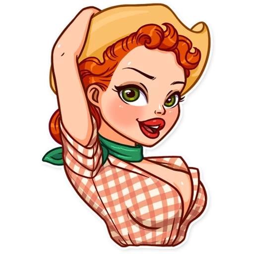 🤠 Стикер «Pin up Girl» для Telegram
