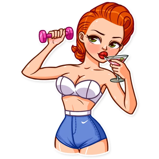 💪 Стикер «Pin up Girl» для Telegram