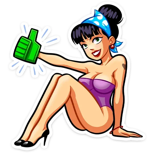 👍 Стикер «Пин-ап Полли» для Telegram
