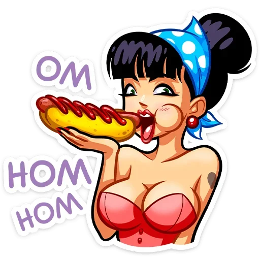 🌭 Стикер «Пин-ап Полли» для Telegram
