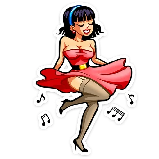 💃 Стикер «Пин-ап Полли» для Telegram