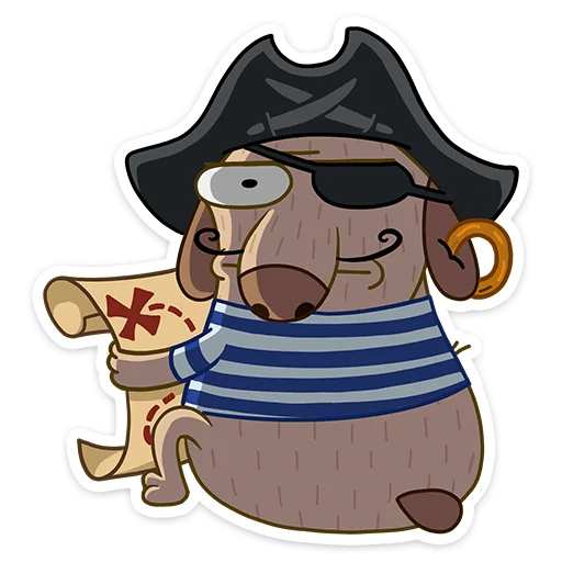 🗺 Стикер «Пират Дигги» для Telegram