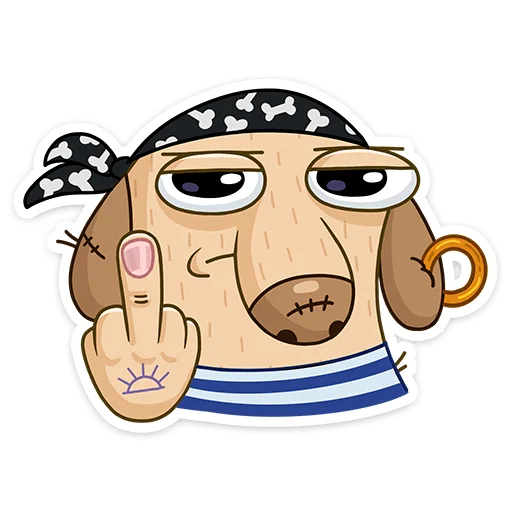 🖕 Стикер «Пират Дигги» для Telegram