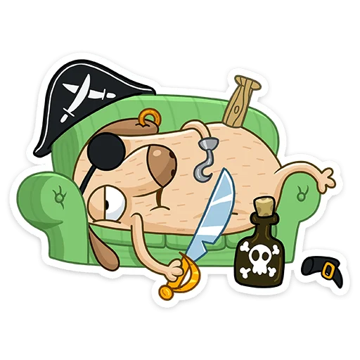 😴 Стикер «Пират Дигги» для Telegram