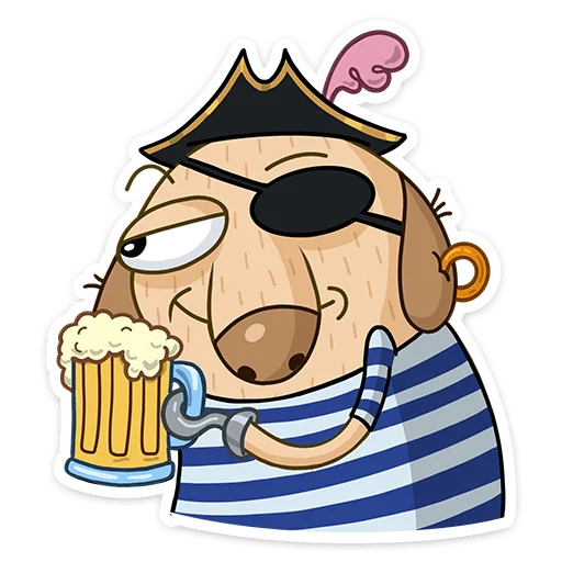 🍻 Стикер «Пират Дигги» для Telegram