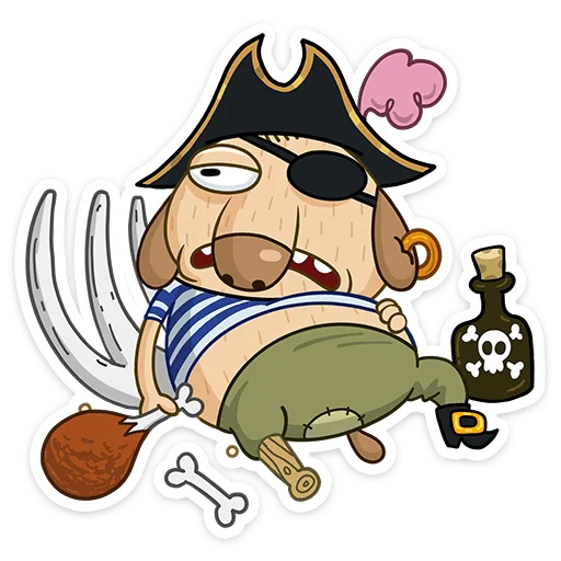 🍗 Стикер «Пират Дигги» для Telegram