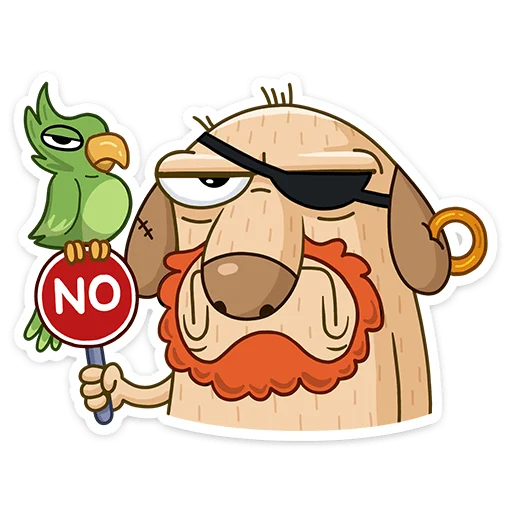 😒 Стикер «Пират Дигги» для Telegram