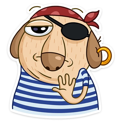 🤚 Стикер «Пират Дигги» для Telegram