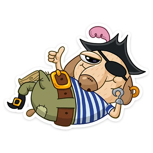 👍 Стикер «Пират Дигги» для Telegram