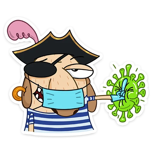 🦠 Стикер «Пират Дигги» для Telegram